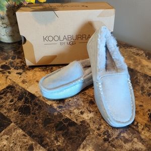 Girls UGG Koolaburra K Riley Shimmer Slippers ~ Gray ~ New In Box